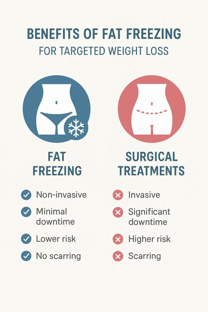 graphic showing the benefits of fat freezing Bishop's Stortford