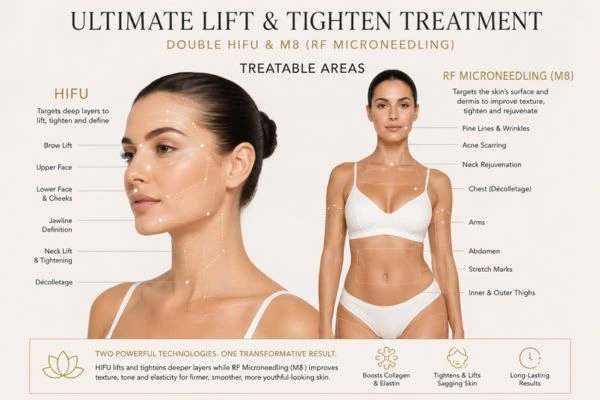 Areas of the body that can be treated - ultimate skin tighten treatment Bishop's Stortford