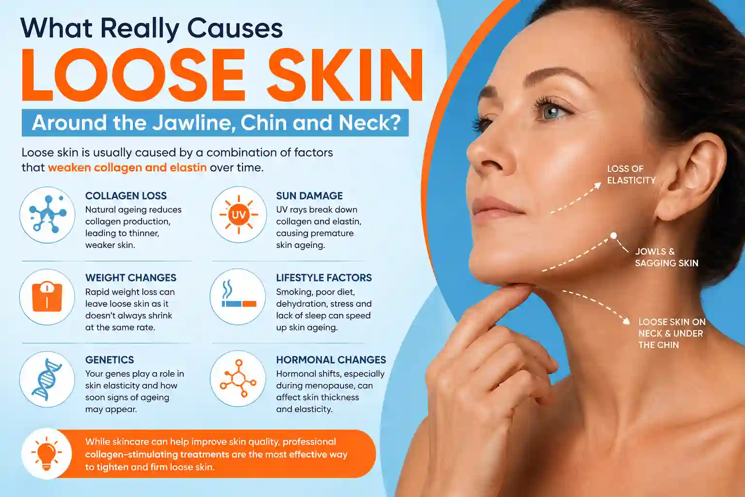 What Really Causes Loose Skin Around the Jawline, Chin and Neck Bishop's Stortford?